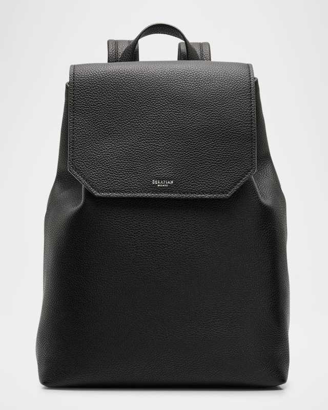 Flap Calf Leather Backpack